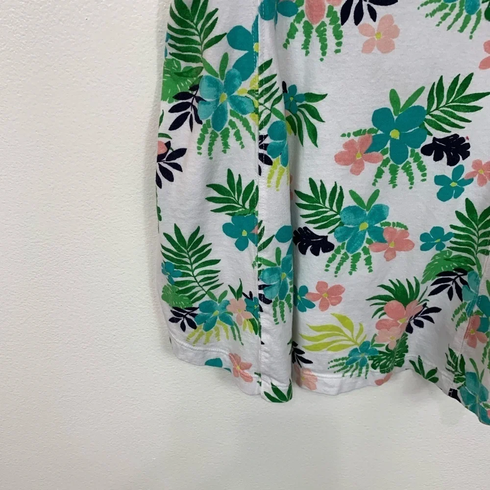 Girls Gymboree Green Floral Print Swing Top